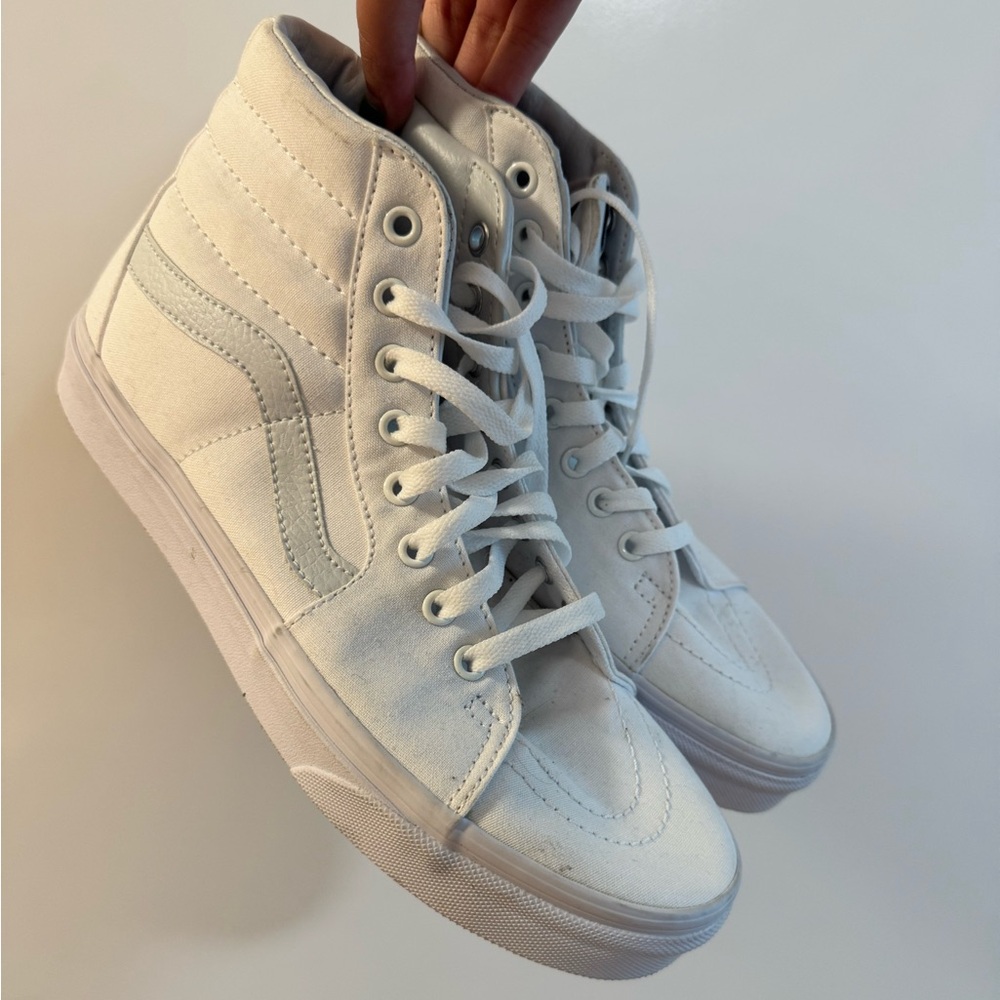 VANS high top white sneakers
